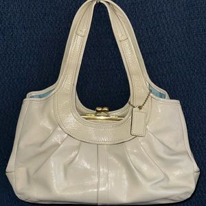 Authentic Coach Bone Patent Leather bag